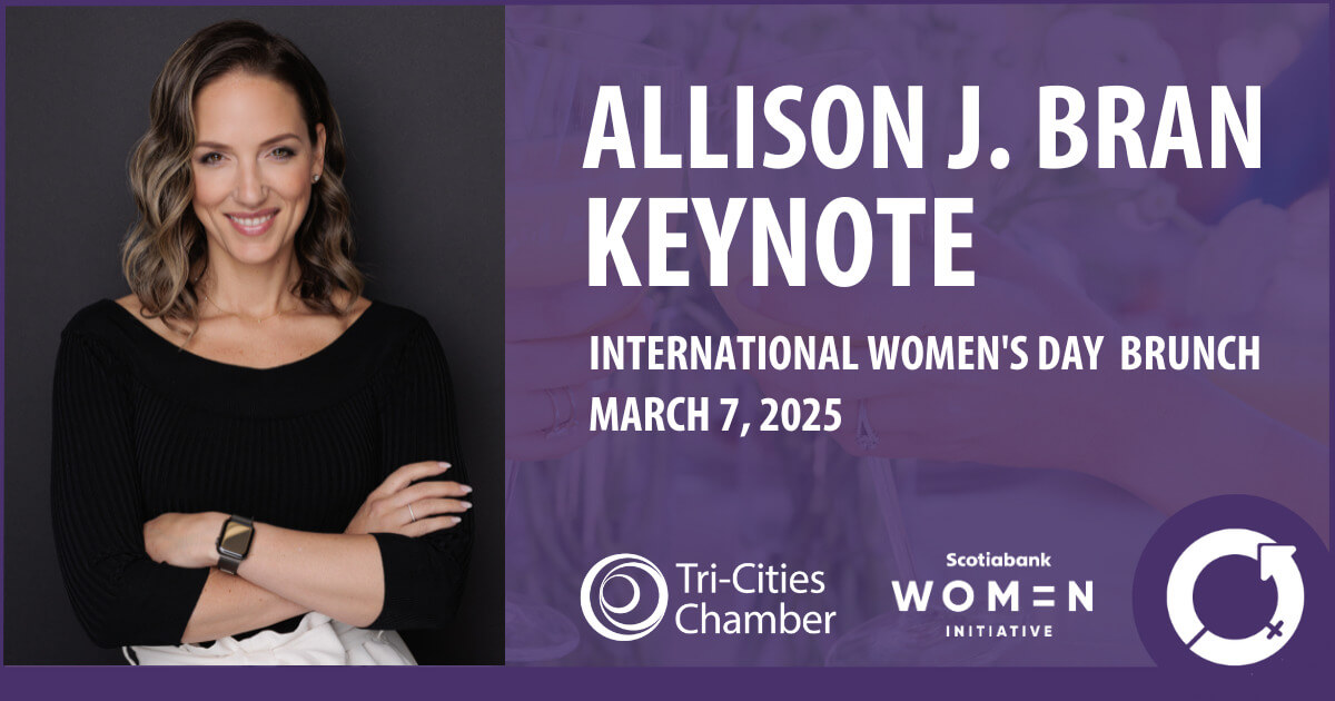 Speaker, strategist, and entrepreneur Allison J. Bran will provide a bold and deeply personal keynote at the Tri-Cities Chamber's International Women's Day Brunch. Her talk, titled Accelerate Action: Taking a Seat at the Table Without Permission, will challenge the traditional narratives women face around leadership, influence and success.