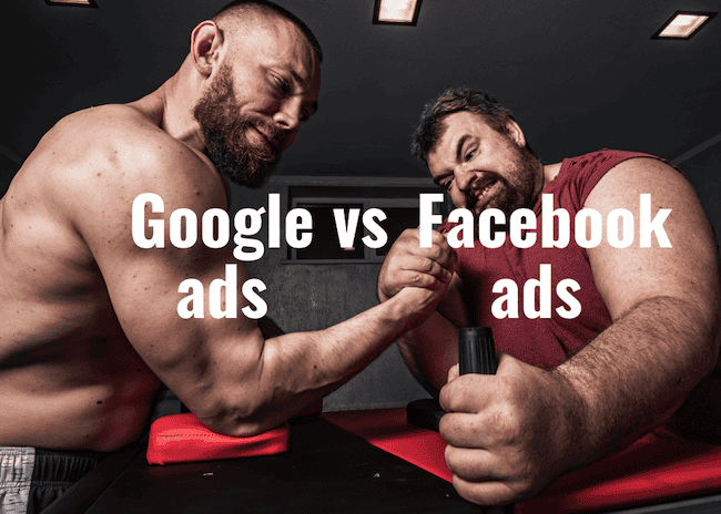 Two men fighting as Facebook and Google